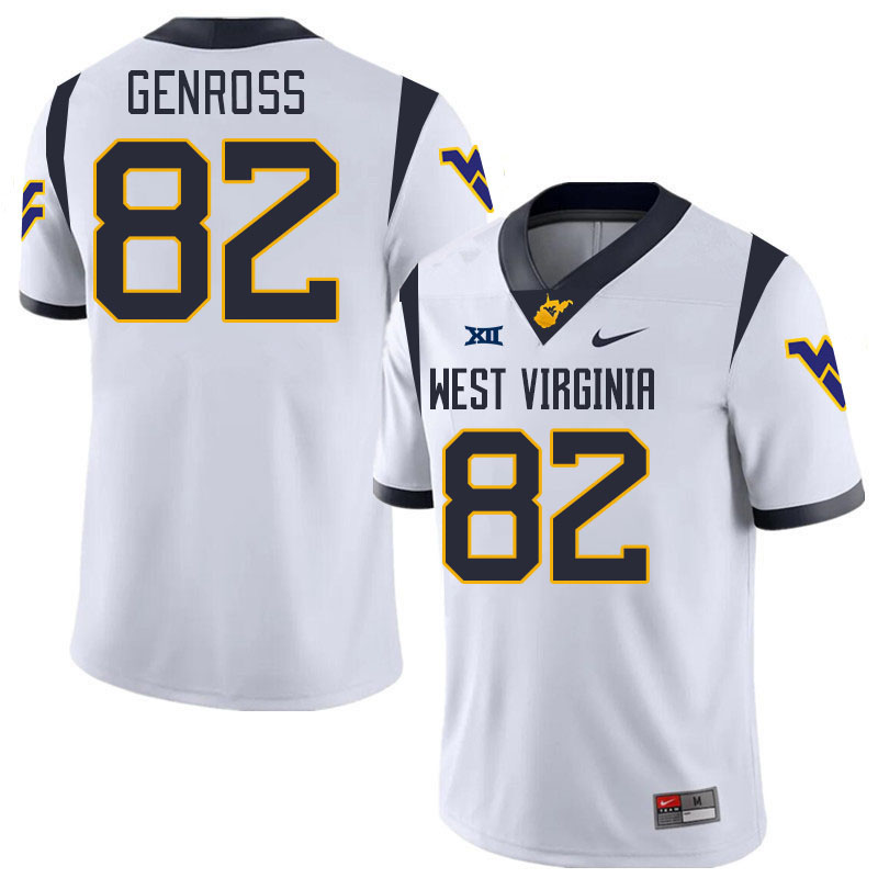 Men #82 Greg Genross West Virginia Mountaineers College 2024 New Uniforms Football Jerseys Stitched